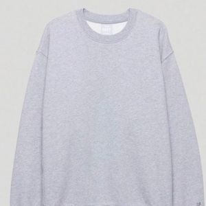 Aritzia Cozy Fleece Boyfriend Crew Sweatshirt Large Gray